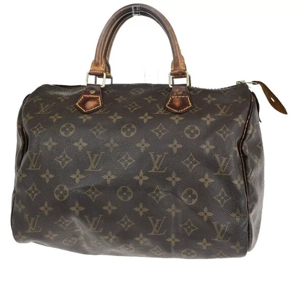 Auth LOUIS VUITTON Speedy 30 Travel Hand Bag Monogram Leather Brown - Picture 1 of 16